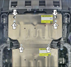 Защита алюминиевая 5 мм радиатора для Toyota Land Cruiser Prado 250 Motodor.32531