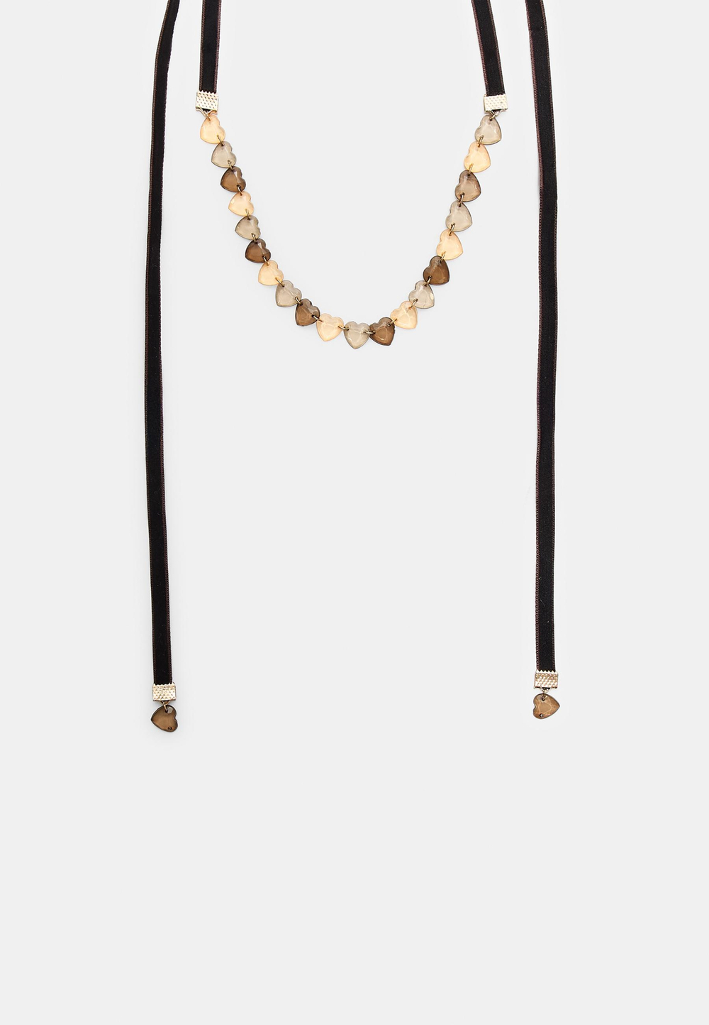 STRADIVARIUS Бархатный чокер с сердечками, золотой