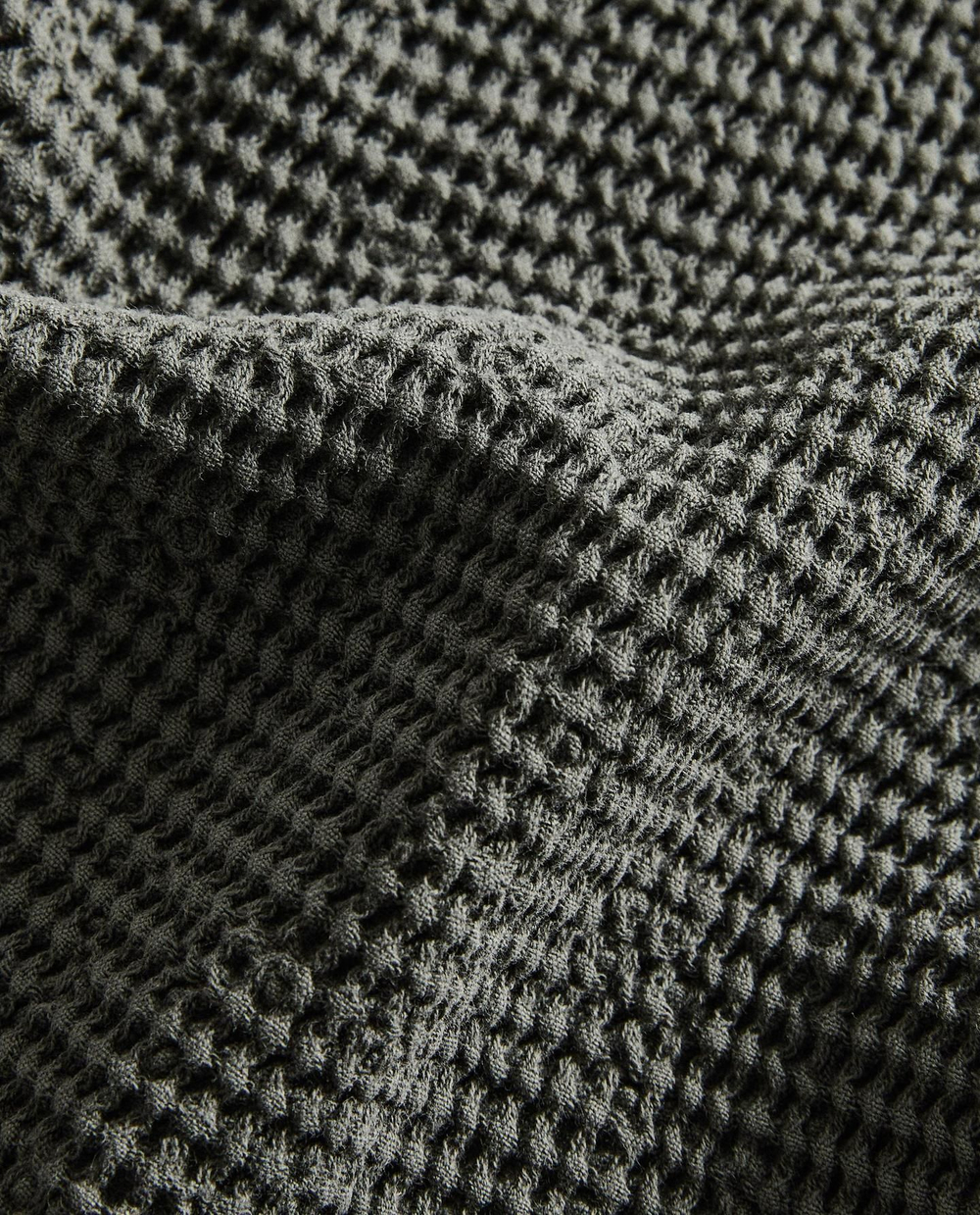 Zara Home - Мини вафельное банное полотенце, зеленый, 90х150 см