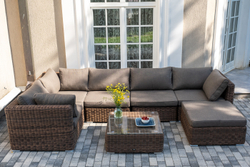 "Капри" трансформирующаяся лаунж-зона из искусственного ротанга, цвет коричневый