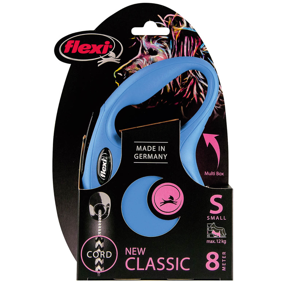 flexi рулетка New Classic S (до 12 кг) 8 м трос синяя