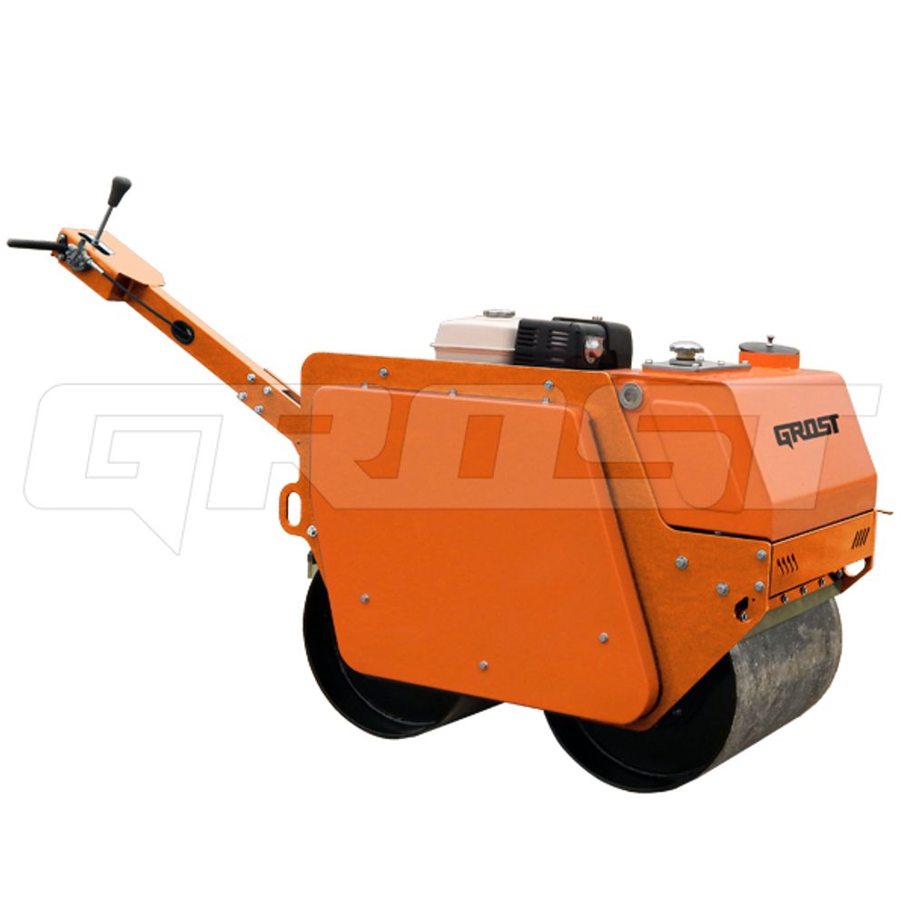 Виброкаток ручной GROST VR500 двухвальцовый бензиновый - [545 кг / Honda GX160]