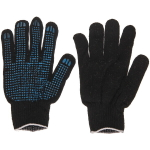 Перчатки трикотажные х/б с ПВХ покрытием «Точка» 10кл 4н черные