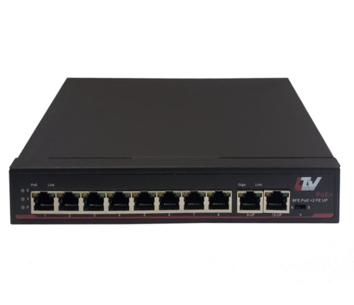 Коммутатор LTV-2S08F2U-P дальность до 100 м