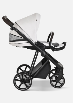 Roan Коляска 2 в 1 Sol Leather White Black Тем.коричневый