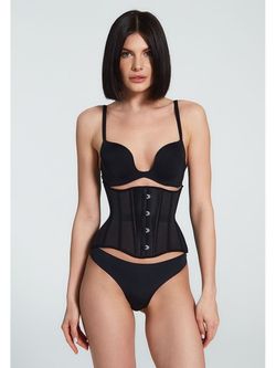 Черный прозрачный корсет MINI
