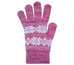 Перчатки Норвежские звезды серо-розовый/белый р.14-16, 1 шт.