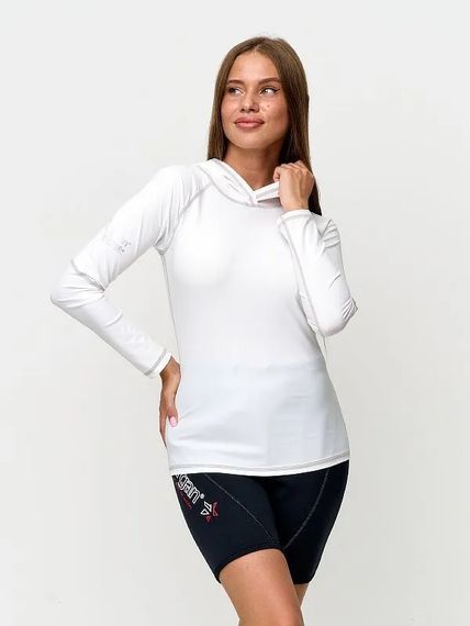 Футболка рашгард лонгслив Sargan Агидель Худи UPF 50+ белый