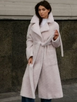 Шуба чебурашка пальто тедди из шерсти, жемчужная, SilverFox