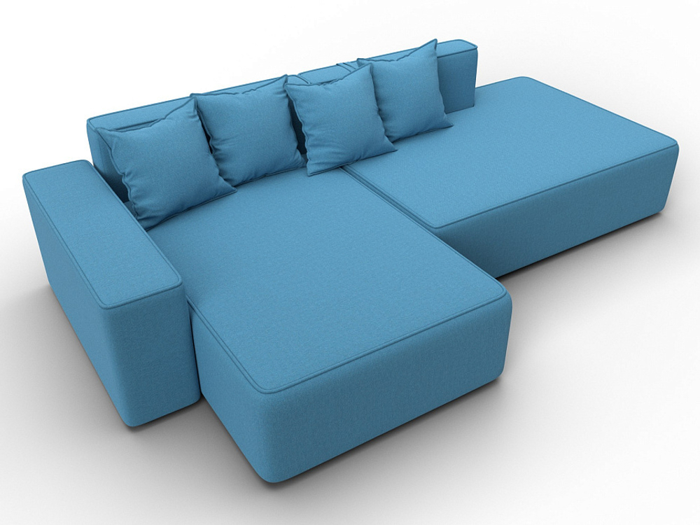 Диван угловой Лига-079 угол левый РОГОЖКА Амур 10 голубой