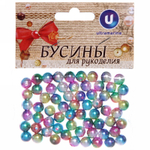 Бусины «Омбре» радуга средние 60 шт