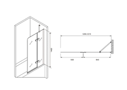 Шторка на ванну Abber Ewiges Wasser 120х140 AG51120 профиль Хром стекло прозрачное