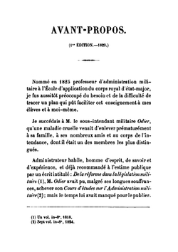 Cours D'administration Militaire (French Edition). Tome 1 | André Jean Vauchelle
