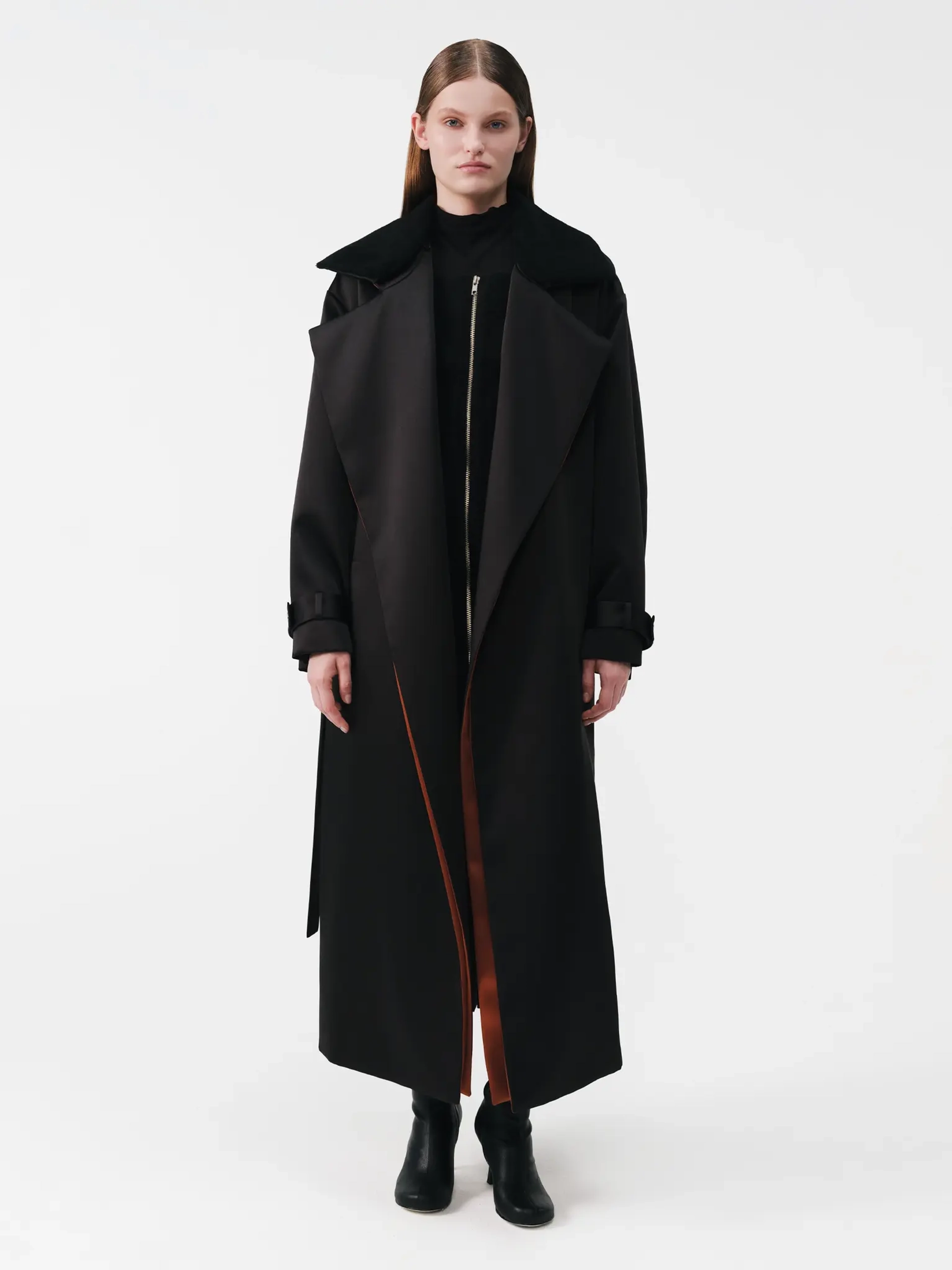 Тренч черный OLA OLA