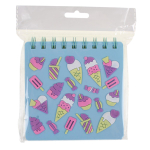 Блокнот "Icecream" 11,8*12,6 см 80л спираль силиконовая обложка, 4 дизайна