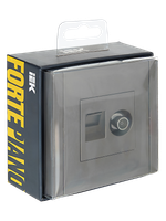 FORTE&PIANO Розетка двойная TV+RJ45 кат.5E FP536 сталь IEK