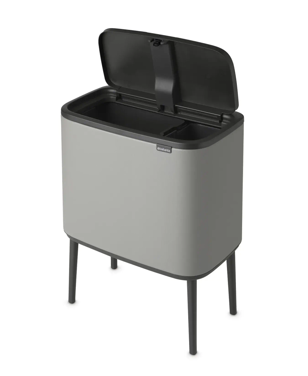 Brabantia Bo Touch 11+23л мусорный контейнер для минерального бетона серый