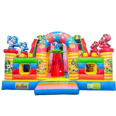 Коммерческий надувной батут «Дружная компания»,  8*6*5 м.