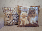 Декоративный гобеленовый чехол Щенки 47х47