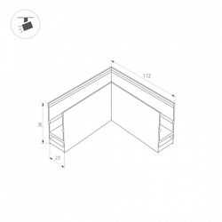 Соединитель угловой L-образный для треков накладных Arlight MAG-25 033247