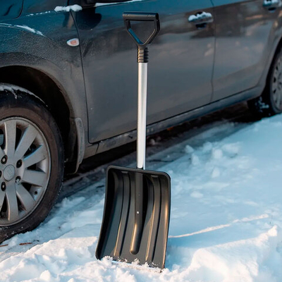 Лопата автомобильная 275*365мм с оц.планкой, алюм.черенком и V образной ручкой