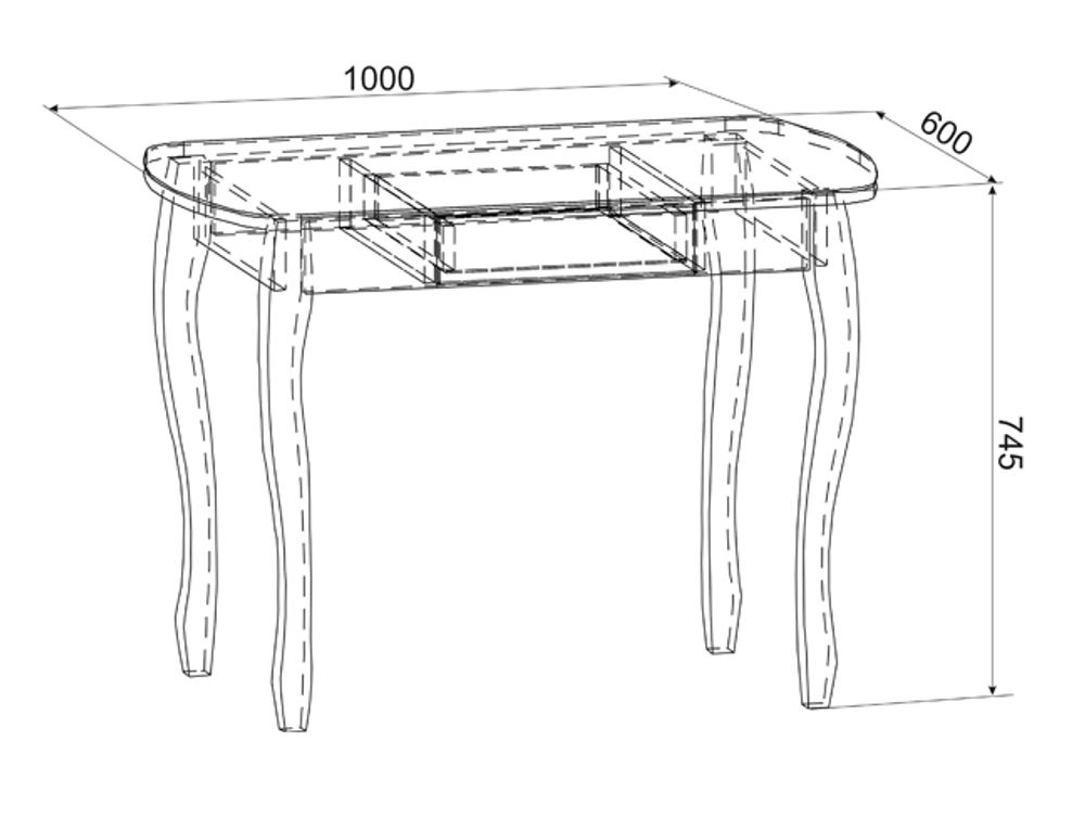 Стол обеденный раскладной "Экстра 1" (белый/азалия), ЛДСП/массив/стекло, Мебельсон, г. Ижевск