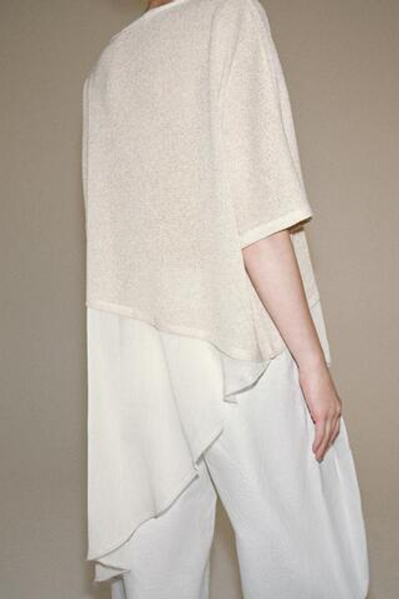 ZARA КОМБИНИРОВАННЫЙ ТОП, ПЕСОЧНЫЙ