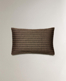 Zara Home наволочка декоративная из хлопка, серый, в полоску, 30x50 см