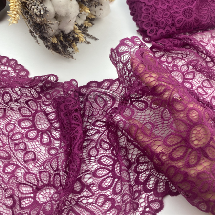 Кружево эластичное светло-баклажановое 20 см