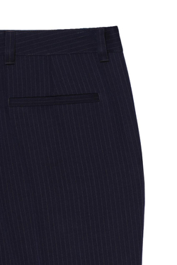 ZARA X BENITO ANTONIO КОСТЮМНЫЕ БРЮКИ-КЛЕШ В ТОНКУЮ ПОЛОСКУ, ТЕМНО-СИНИЙ