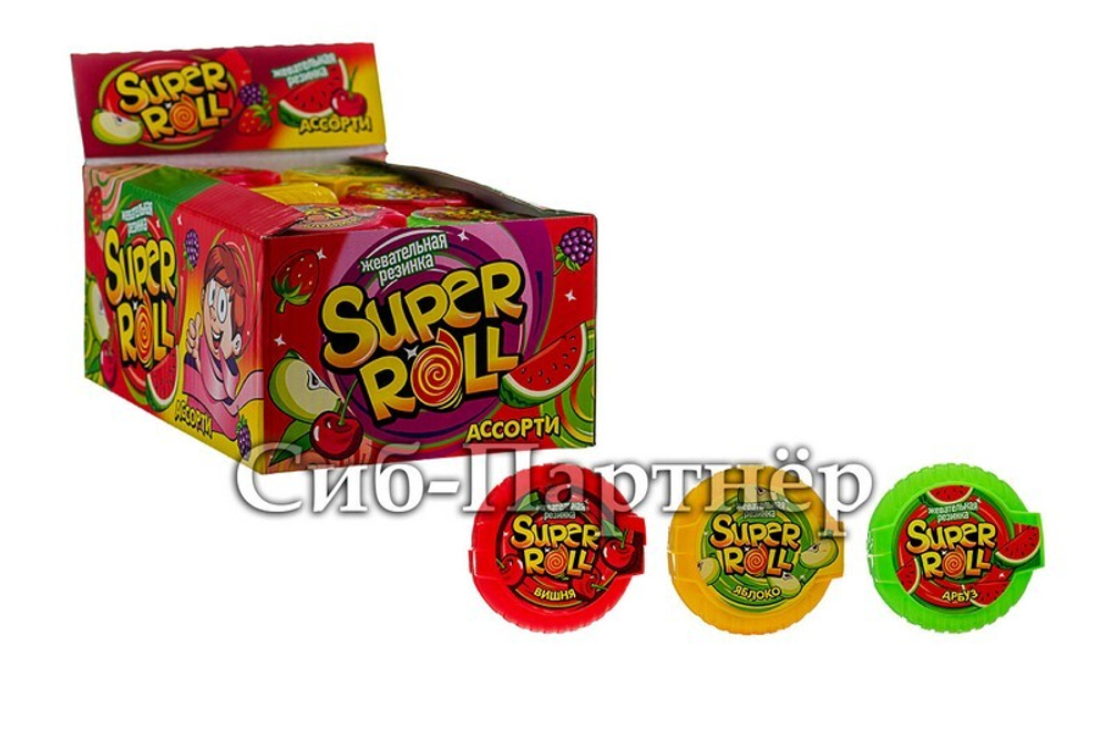 Жев.рез. "SUPER ROLL" ассор. (12гр*24шт*12бл)