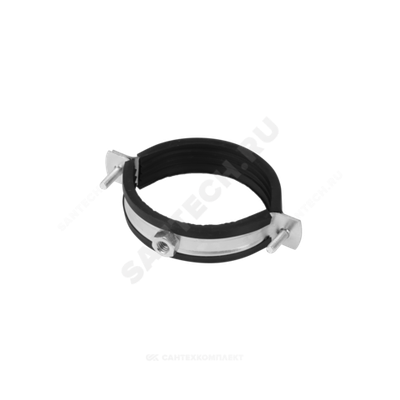 Хомут крепежный сталь оц с резиновой прокладкой Дн 108-114 (4") ±2мм М8 б/к .