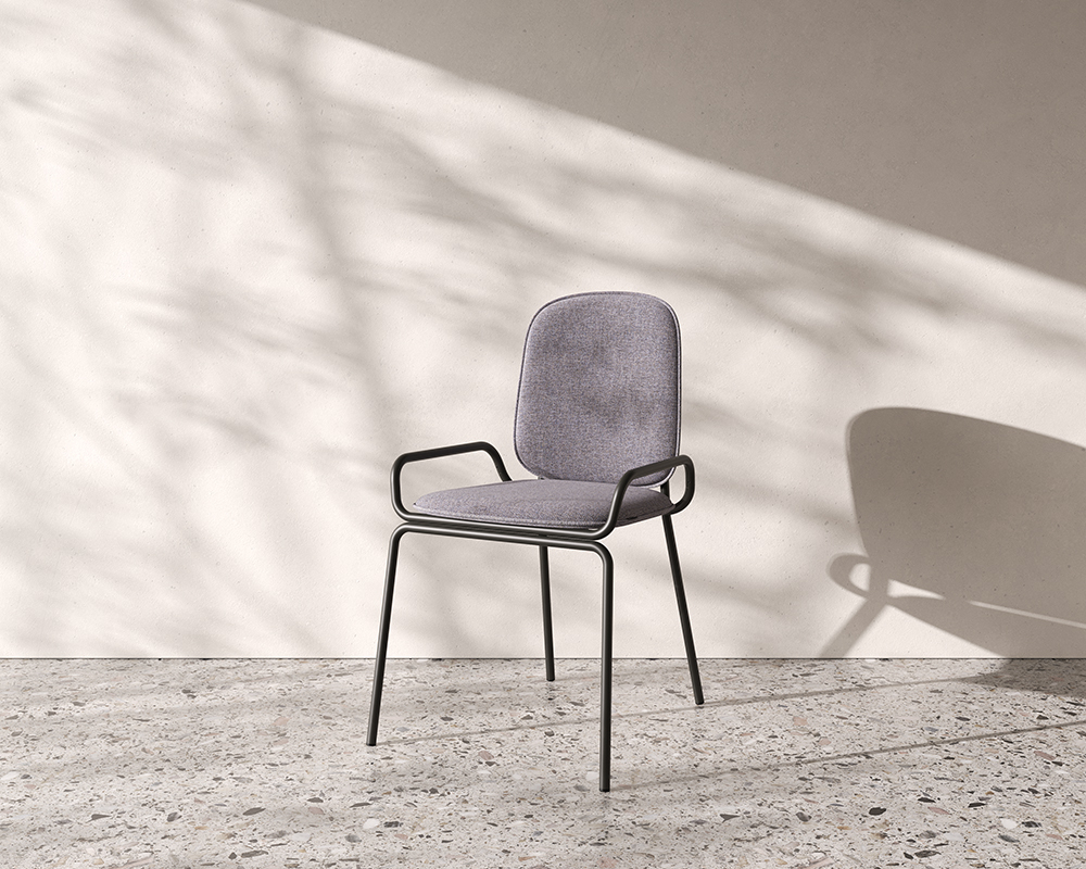 Стул LATITUDE Ror, Double Frame, рогожка, черный /серый