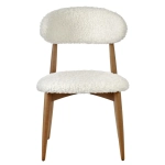 Стул Bradex Home Lucas белый искусственный мех с ножками цвета орех