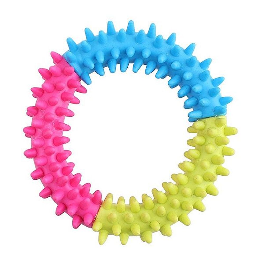 Игрушка жевательная для собак "Чистый котик" Кольцо цветное 11 см TPRX026