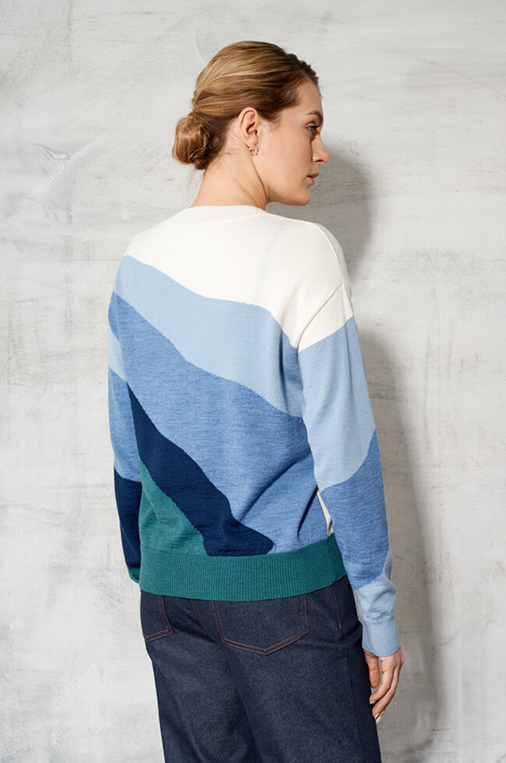 22531 Джемпер женский (изумрудно-голубой)