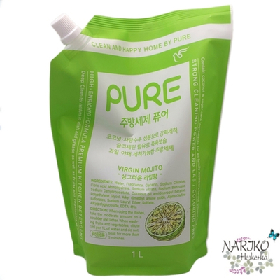 Средство для мытья посуды PIGEON PURE VIRGIN MOJITO Мохито концентрированное, мягкая упаковка с крышкой 1 л.