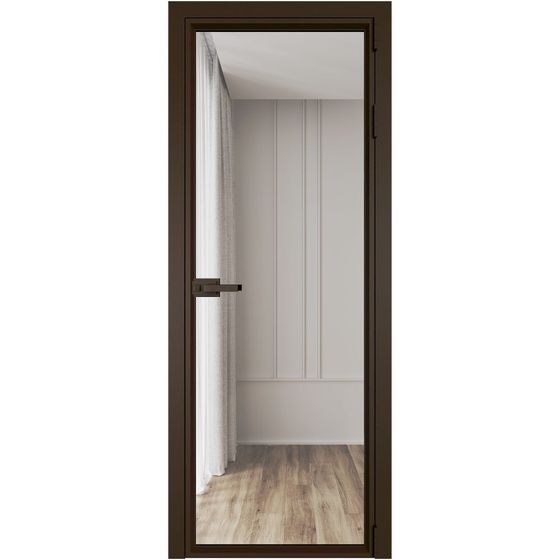 Алюминиевая дверь 1AV деорэ стекло прозрачное