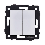 Выключатель кнопочный 2-клавишный 10А/250В, изогнутый, белый Kollinger REA-R-011WH для Aspekt, Eleganz, Reflex