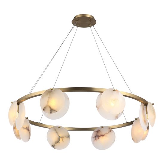 SL1520.303.08 Светильник подвесной ST-Luce Латунь/Алебастр G9 8*5W 4000K CLAM