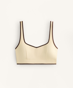 Oysho Топ Comfortlux с контрастными деталями, ванильный