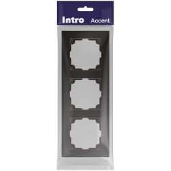 Рамка для розеток и выключателей Intro Accent 6-503-05 на 3 поста, СУ, антрацит | Intro