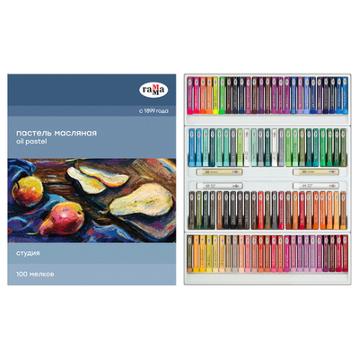 Пастель масляная Гамма "Студия", 100 мелков, картон.упак.