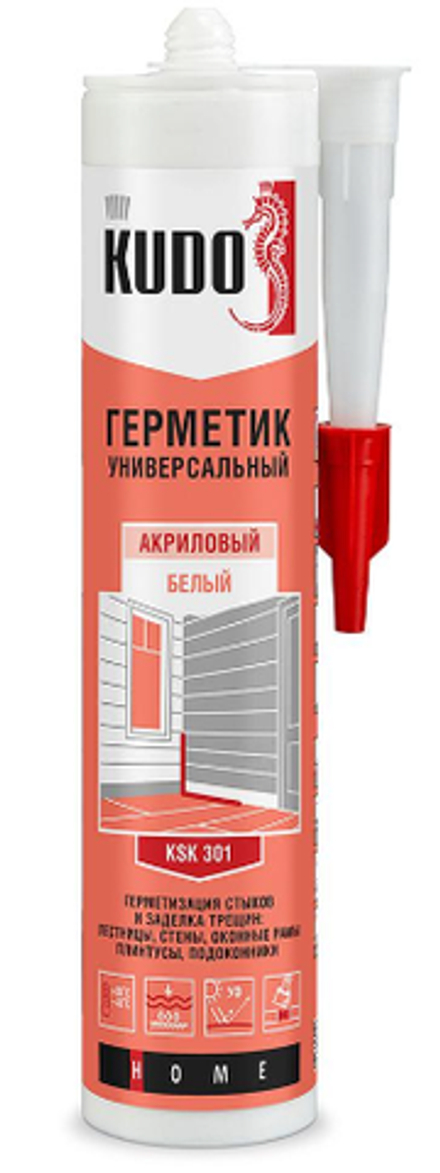Герметик акриловый KUDO БЕЛЫЙ, KSK-301, 280мл. (12шт)