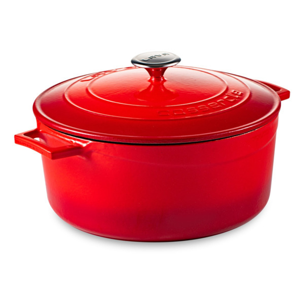 Кастрюля с крышкой LAVA 28см 6.7л красная