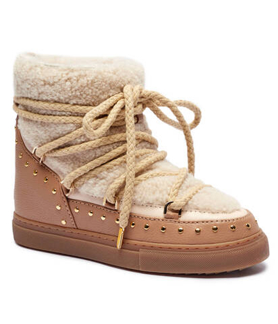 Кожаные угли curly rock wedge INUIKII - бежевый(75103-076)