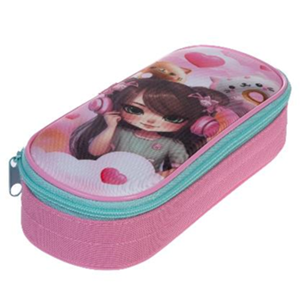 Пенал 220х90х50мм с карманом на молнии "Слушай музыку!"