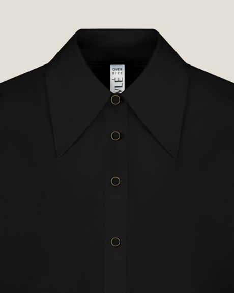 Рубашка "Идеальная" с плечами в черном