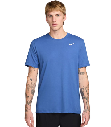 Мужская теннисная футболка Nike Solid Dri-Fit Crew - comet blue/white