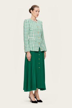 Зеленая плиссированная юбка-миди "Дольче Вита"